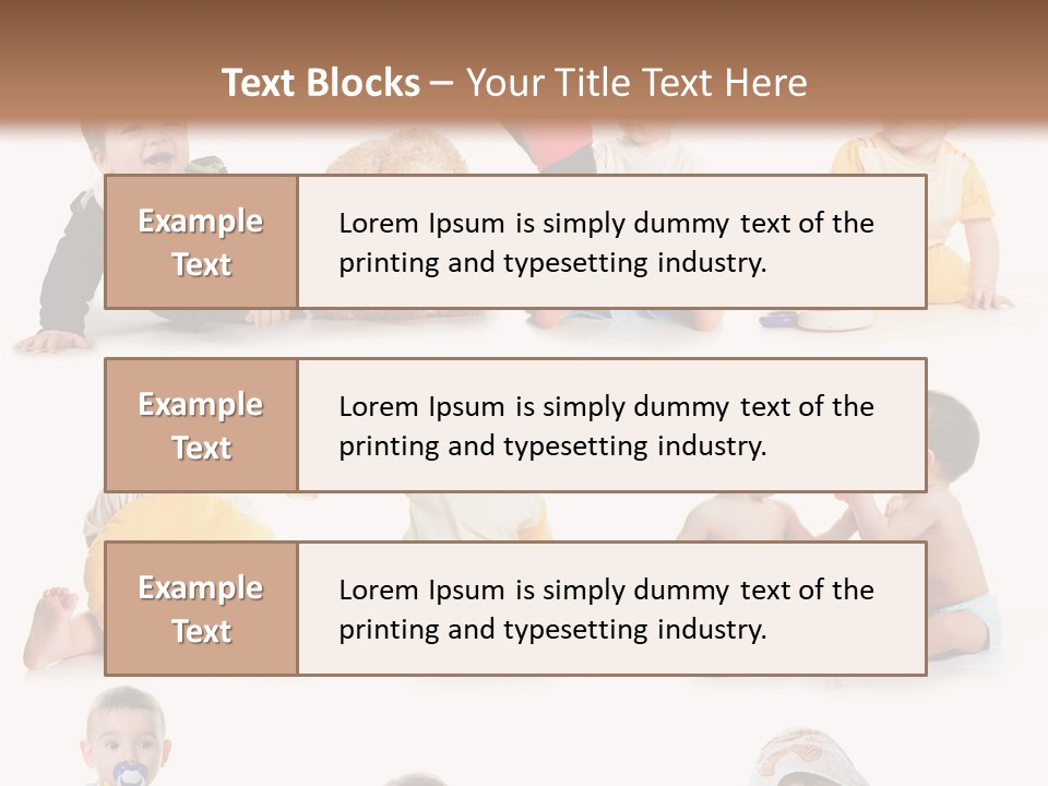 A Group Of Babies Sitting On The Ground With Toys PowerPoint Template