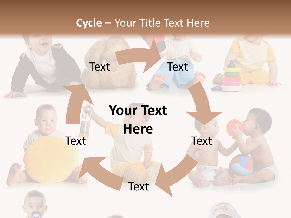 A Group Of Babies Sitting On The Ground With Toys PowerPoint Template