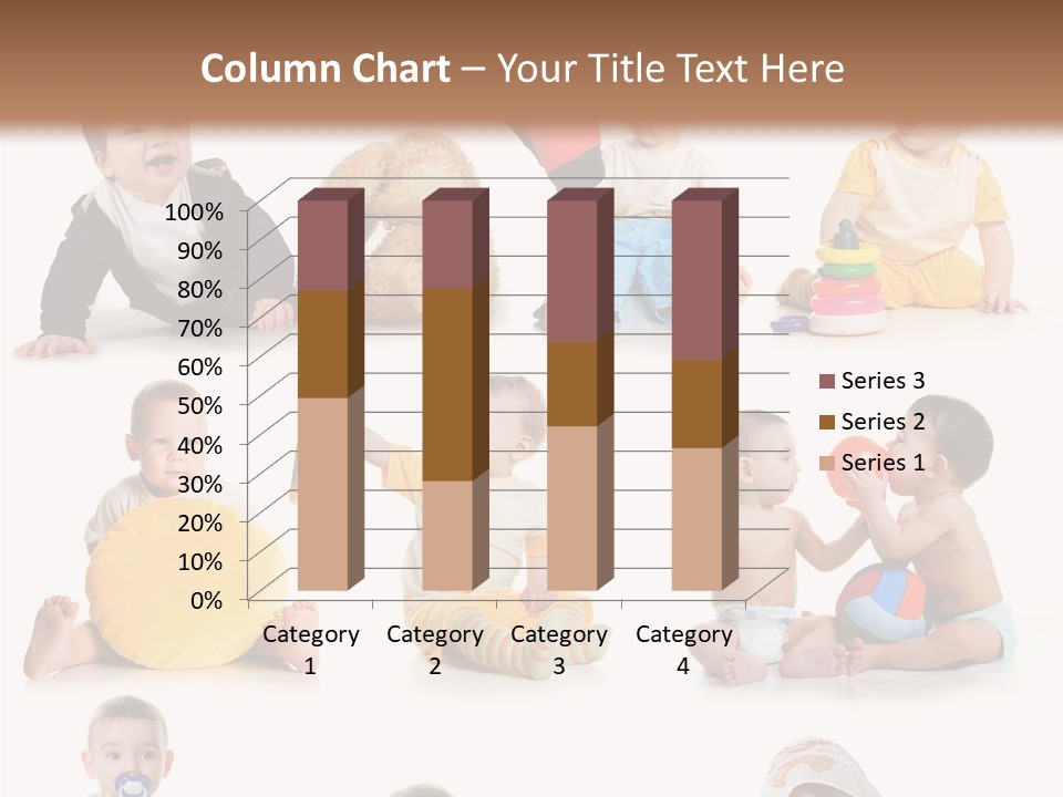 A Group Of Babies Sitting On The Ground With Toys PowerPoint Template