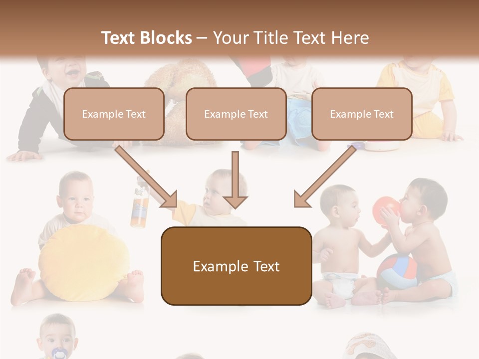 A Group Of Babies Sitting On The Ground With Toys PowerPoint Template
