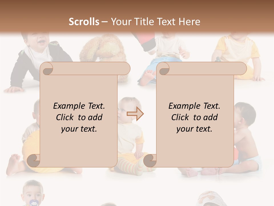A Group Of Babies Sitting On The Ground With Toys PowerPoint Template