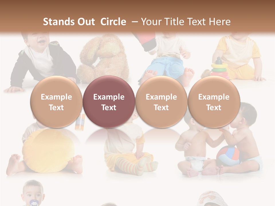 A Group Of Babies Sitting On The Ground With Toys PowerPoint Template
