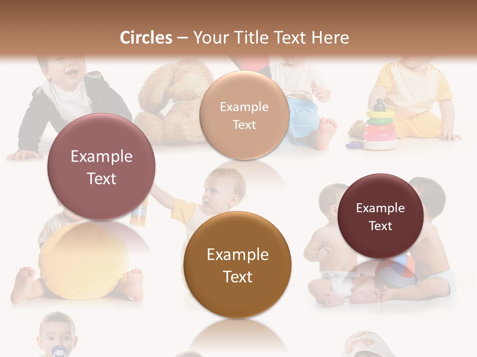 A Group Of Babies Sitting On The Ground With Toys PowerPoint Template