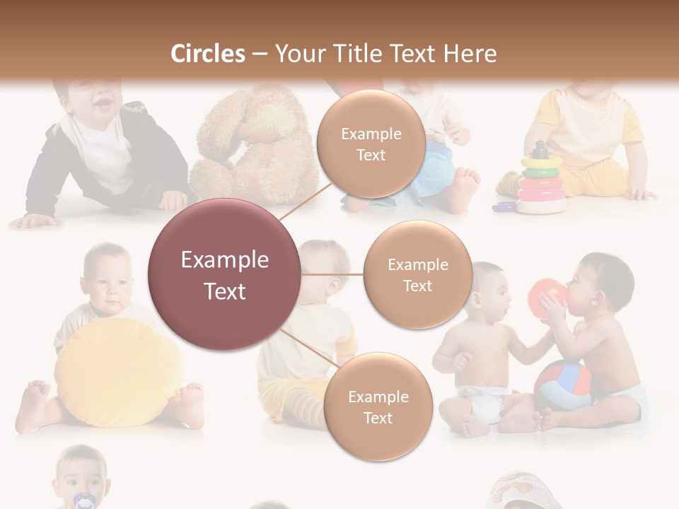 A Group Of Babies Sitting On The Ground With Toys PowerPoint Template