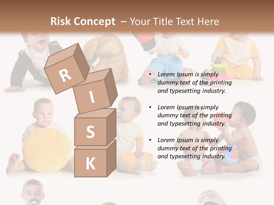 A Group Of Babies Sitting On The Ground With Toys PowerPoint Template