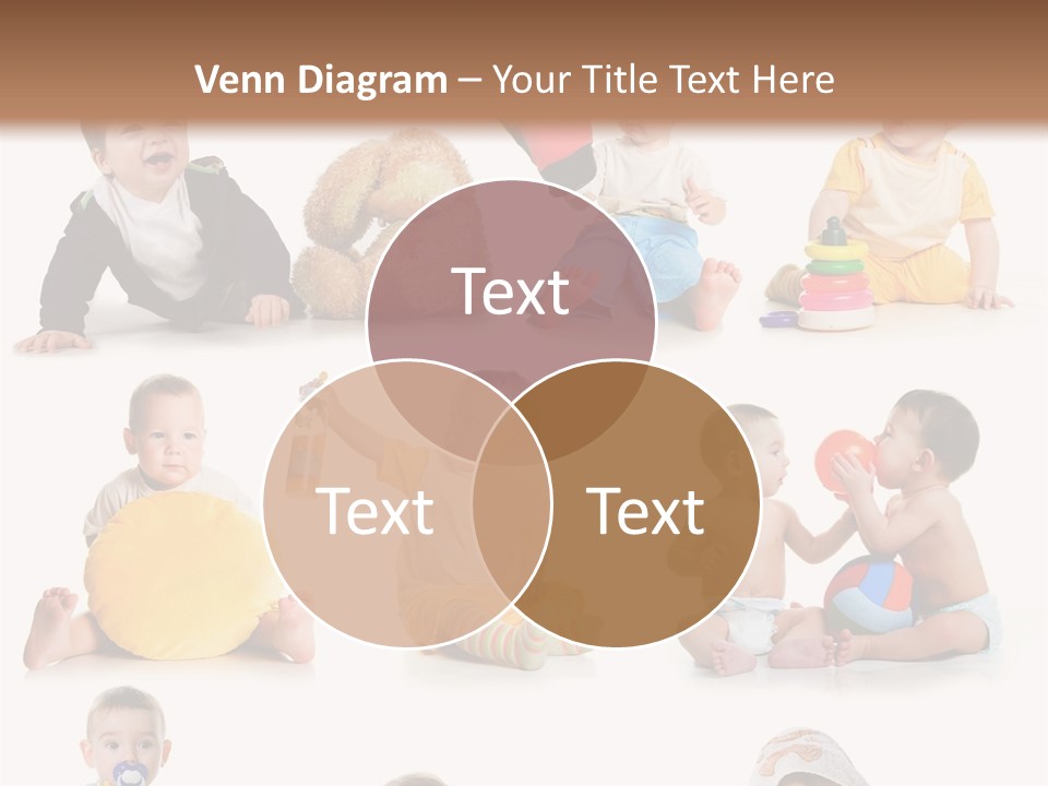 A Group Of Babies Sitting On The Ground With Toys PowerPoint Template