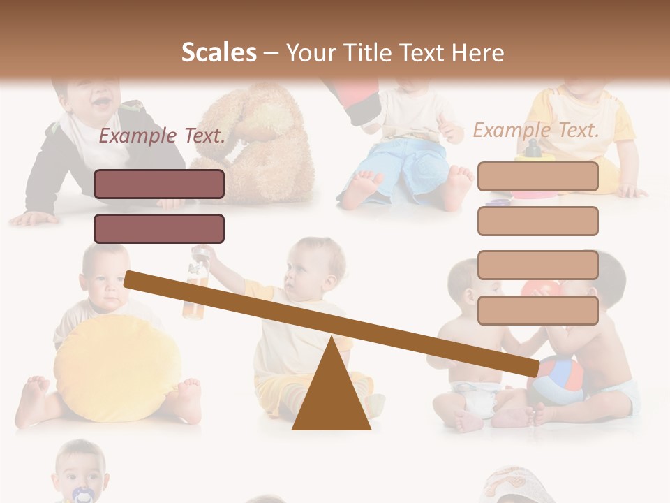 A Group Of Babies Sitting On The Ground With Toys PowerPoint Template