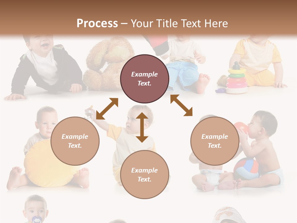 A Group Of Babies Sitting On The Ground With Toys PowerPoint Template