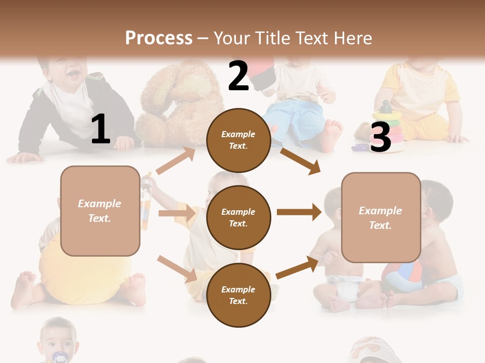 A Group Of Babies Sitting On The Ground With Toys PowerPoint Template