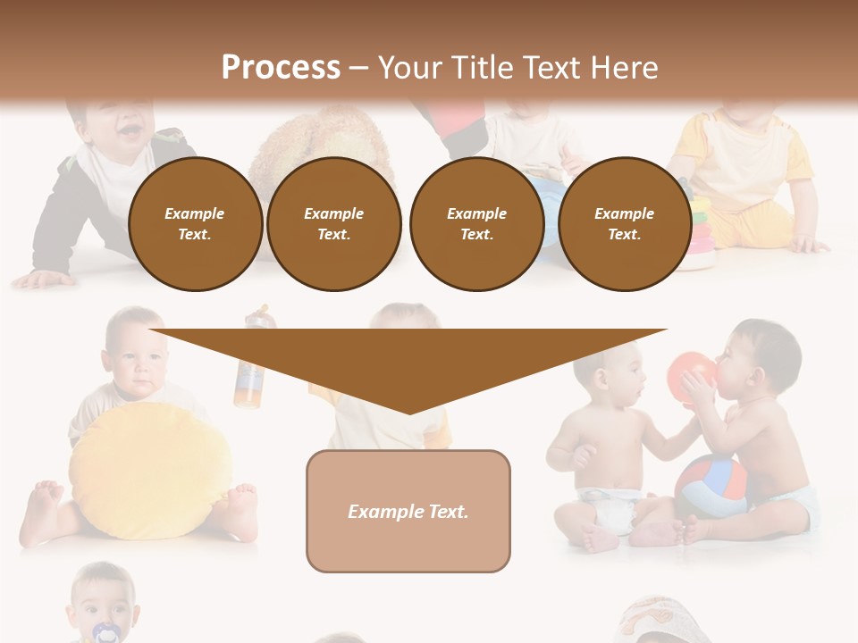 A Group Of Babies Sitting On The Ground With Toys PowerPoint Template