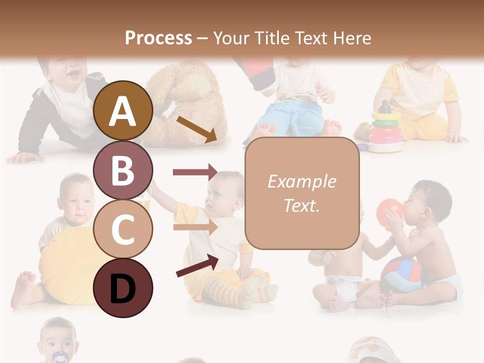 A Group Of Babies Sitting On The Ground With Toys PowerPoint Template