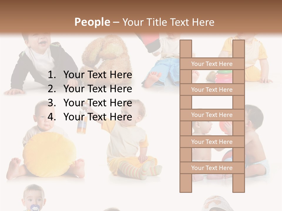 A Group Of Babies Sitting On The Ground With Toys PowerPoint Template