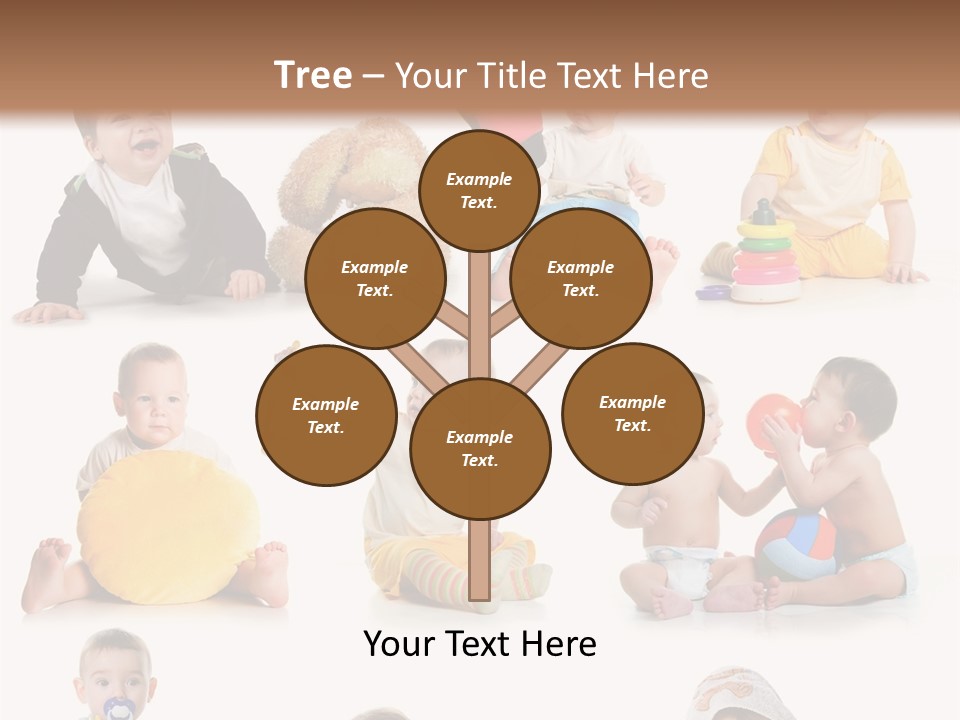 A Group Of Babies Sitting On The Ground With Toys PowerPoint Template