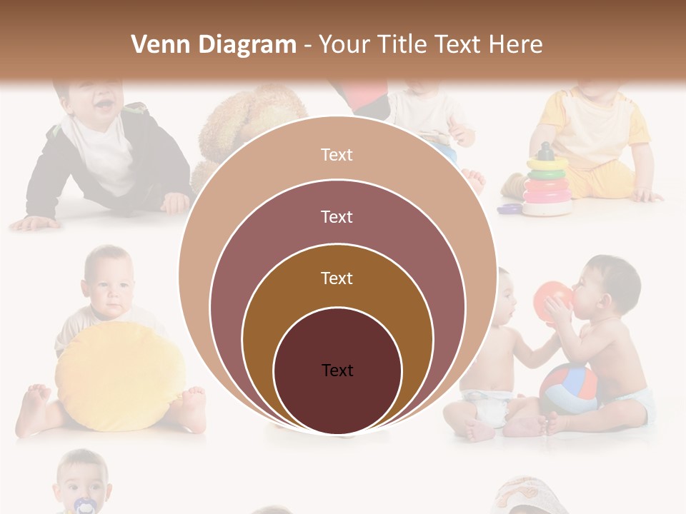 A Group Of Babies Sitting On The Ground With Toys PowerPoint Template