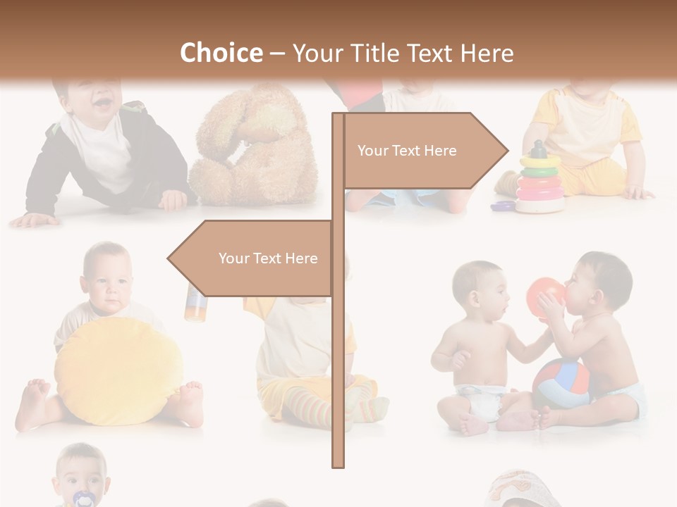 A Group Of Babies Sitting On The Ground With Toys PowerPoint Template