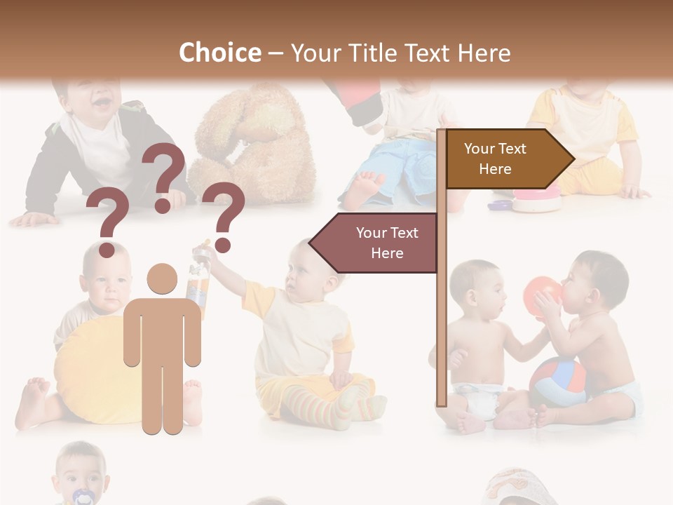 A Group Of Babies Sitting On The Ground With Toys PowerPoint Template