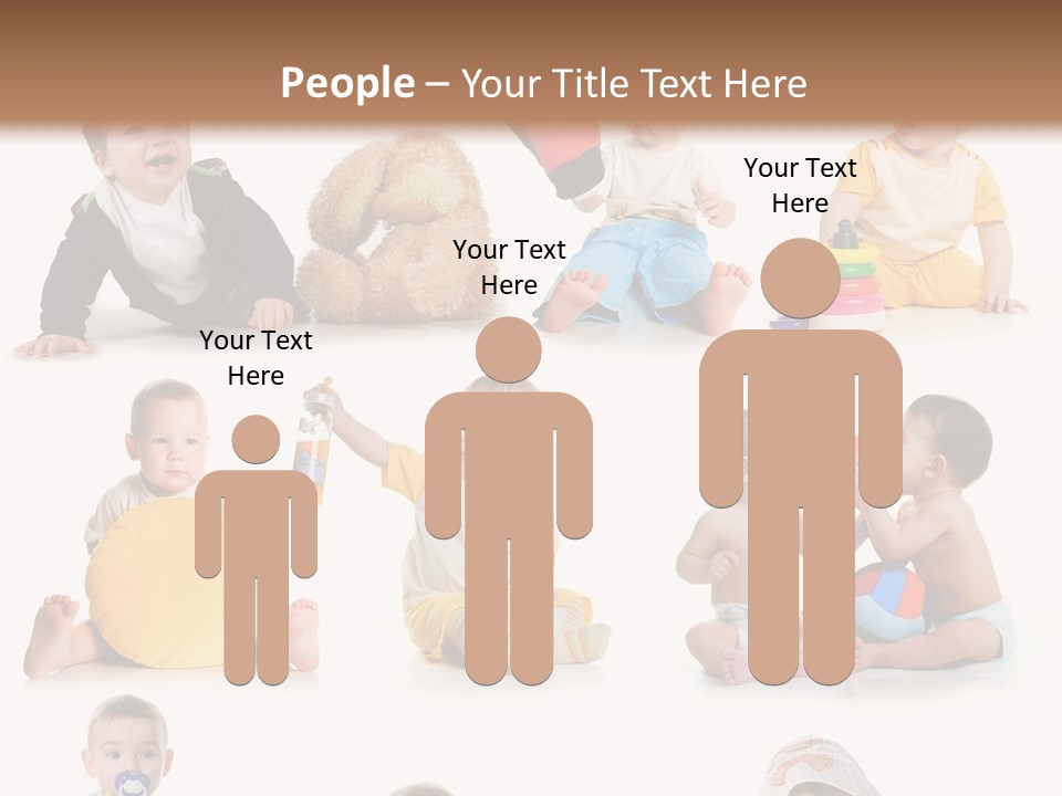 A Group Of Babies Sitting On The Ground With Toys PowerPoint Template