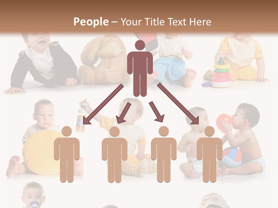 A Group Of Babies Sitting On The Ground With Toys PowerPoint Template