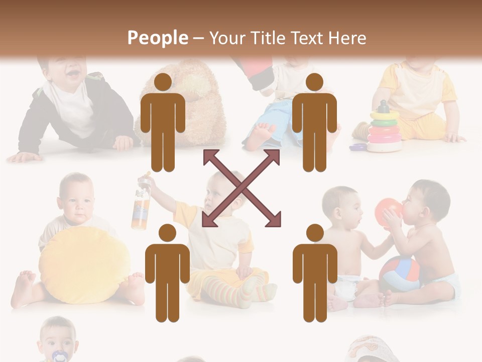A Group Of Babies Sitting On The Ground With Toys PowerPoint Template