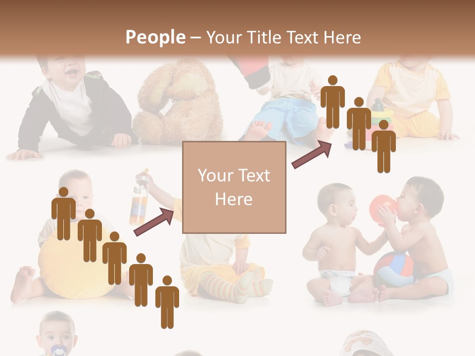 A Group Of Babies Sitting On The Ground With Toys PowerPoint Template