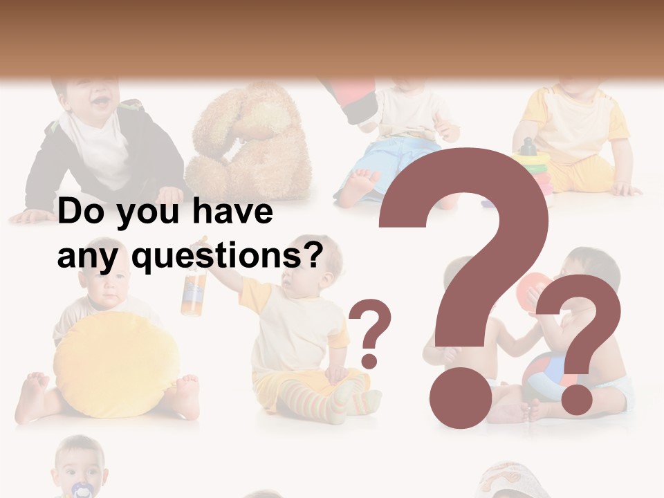 A Group Of Babies Sitting On The Ground With Toys PowerPoint Template