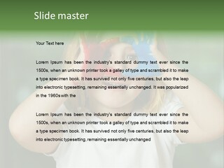 A Little Girl Holding Her Hands Up To Her Face PowerPoint Template