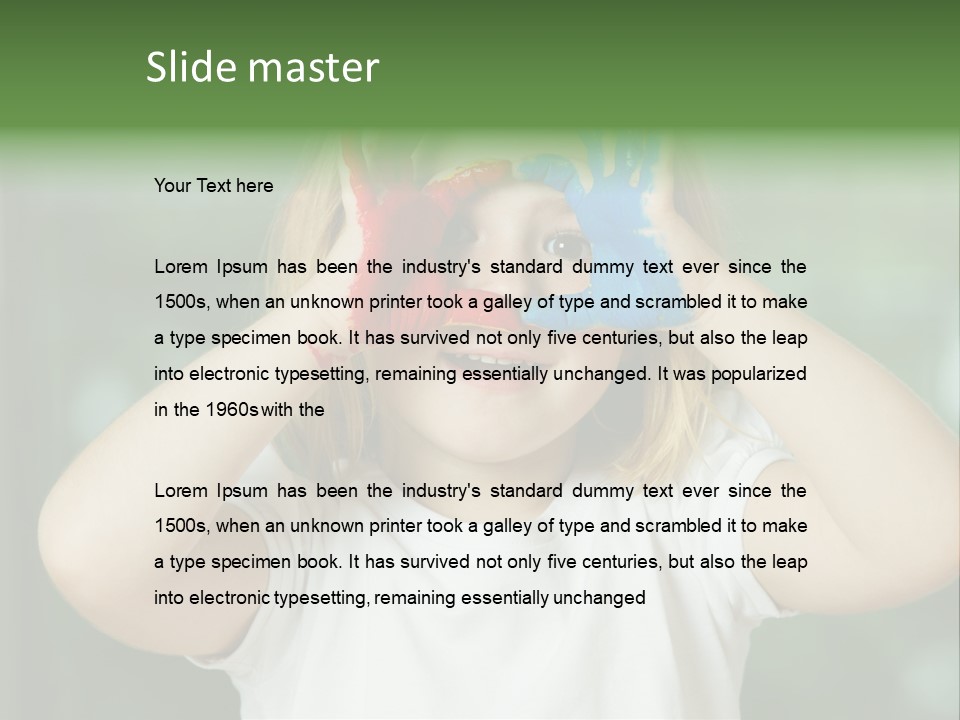 A Little Girl Holding Her Hands Up To Her Face PowerPoint Template