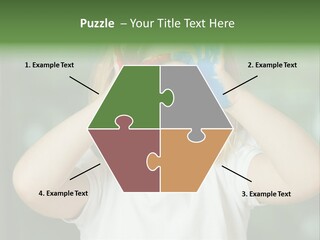A Little Girl Holding Her Hands Up To Her Face PowerPoint Template