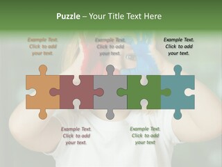 A Little Girl Holding Her Hands Up To Her Face PowerPoint Template