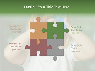 A Little Girl Holding Her Hands Up To Her Face PowerPoint Template