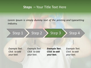A Little Girl Holding Her Hands Up To Her Face PowerPoint Template