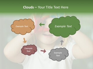 A Little Girl Holding Her Hands Up To Her Face PowerPoint Template