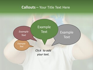 A Little Girl Holding Her Hands Up To Her Face PowerPoint Template