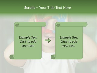 A Little Girl Holding Her Hands Up To Her Face PowerPoint Template