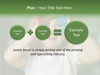 A Little Girl Holding Her Hands Up To Her Face PowerPoint Template