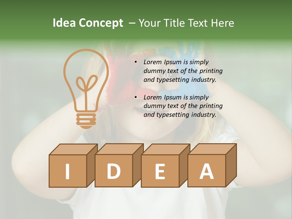 A Little Girl Holding Her Hands Up To Her Face PowerPoint Template