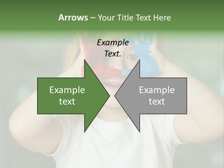 A Little Girl Holding Her Hands Up To Her Face PowerPoint Template