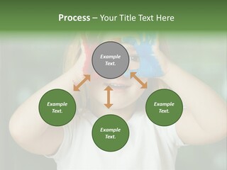 A Little Girl Holding Her Hands Up To Her Face PowerPoint Template