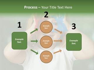A Little Girl Holding Her Hands Up To Her Face PowerPoint Template