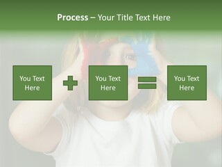 A Little Girl Holding Her Hands Up To Her Face PowerPoint Template