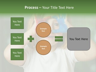 A Little Girl Holding Her Hands Up To Her Face PowerPoint Template