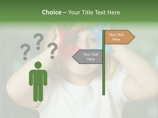A Little Girl Holding Her Hands Up To Her Face PowerPoint Template