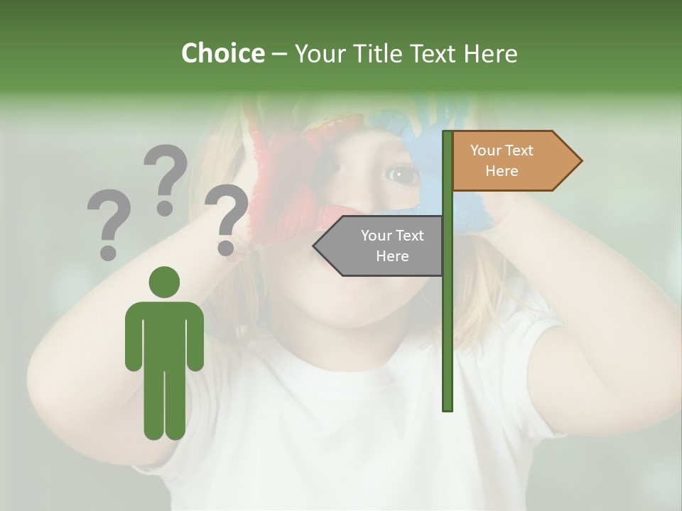 A Little Girl Holding Her Hands Up To Her Face PowerPoint Template