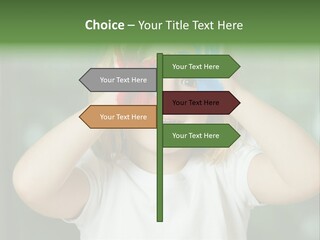 A Little Girl Holding Her Hands Up To Her Face PowerPoint Template