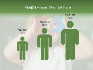 A Little Girl Holding Her Hands Up To Her Face PowerPoint Template