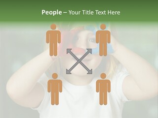 A Little Girl Holding Her Hands Up To Her Face PowerPoint Template