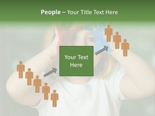 A Little Girl Holding Her Hands Up To Her Face PowerPoint Template