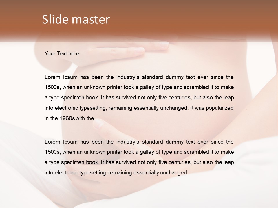 A Pregnant Woman Holding Her Belly In Her Hands PowerPoint Template