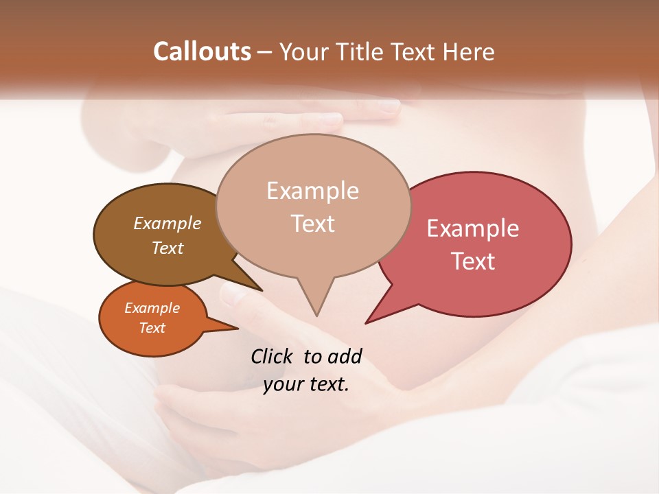 A Pregnant Woman Holding Her Belly In Her Hands PowerPoint Template