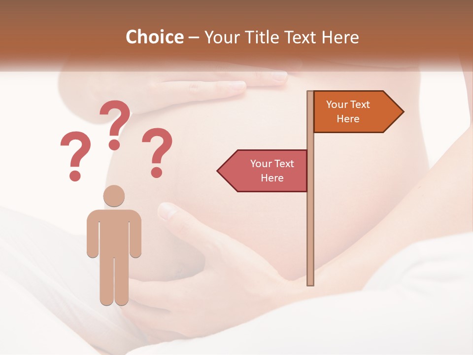 A Pregnant Woman Holding Her Belly In Her Hands PowerPoint Template